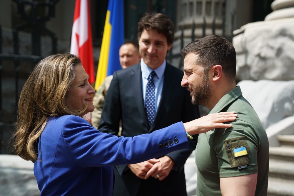 Zelensky meets Chrystia Freeland and Canadian PM Justin Trudeau May 2023