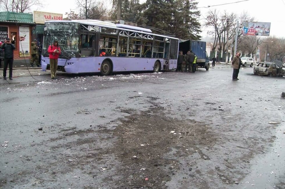 Обстріл зупинки «Боссе» в Донецьку — 22 січня 2015